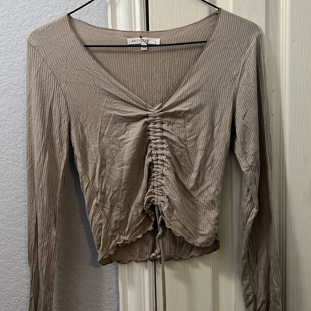 Brown small cropped long sleeve